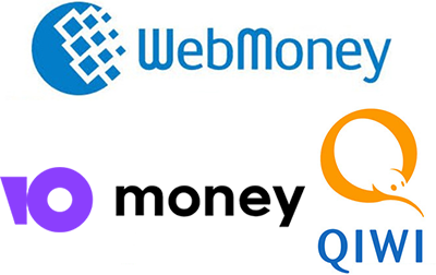 Логотип Яндекс деньги, QIWI, Webmoney